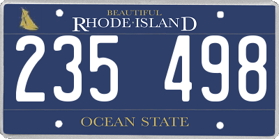 RI license plate 235498