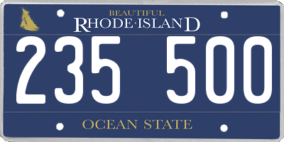 RI license plate 235500