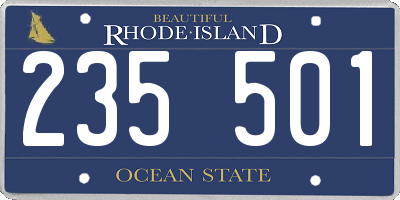 RI license plate 235501
