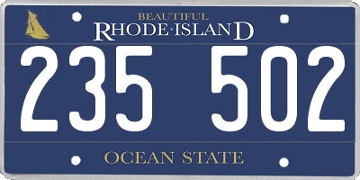 RI license plate 235502