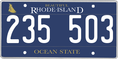 RI license plate 235503