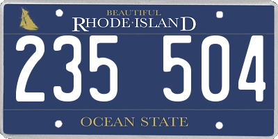 RI license plate 235504