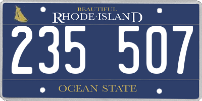 RI license plate 235507