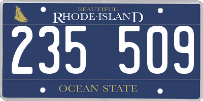 RI license plate 235509