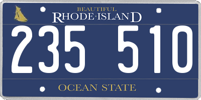 RI license plate 235510