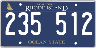 RI license plate 235512