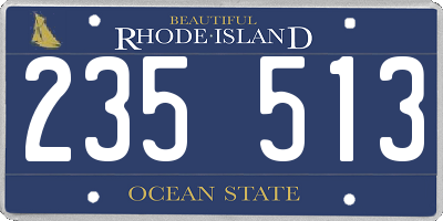RI license plate 235513