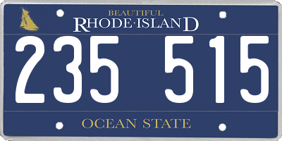 RI license plate 235515