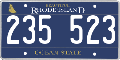 RI license plate 235523