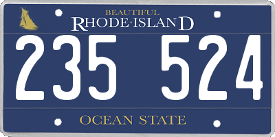 RI license plate 235524