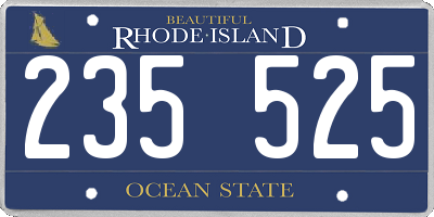 RI license plate 235525