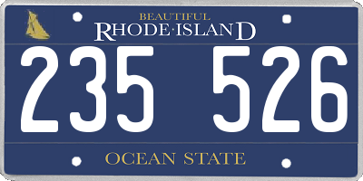 RI license plate 235526