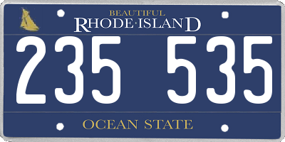RI license plate 235535