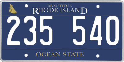 RI license plate 235540