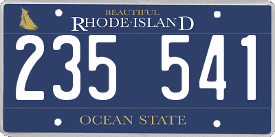 RI license plate 235541