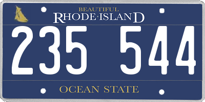 RI license plate 235544