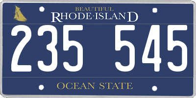 RI license plate 235545