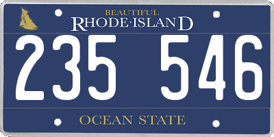 RI license plate 235546