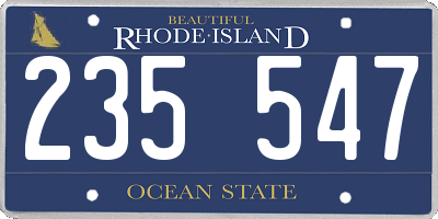 RI license plate 235547