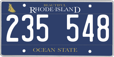 RI license plate 235548