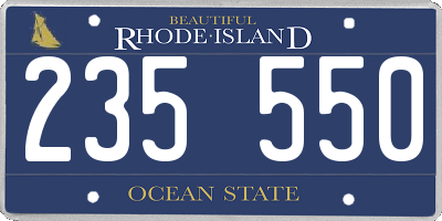 RI license plate 235550
