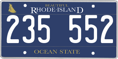 RI license plate 235552