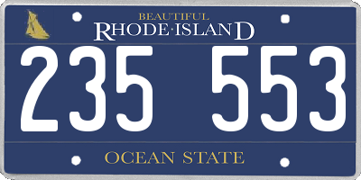 RI license plate 235553