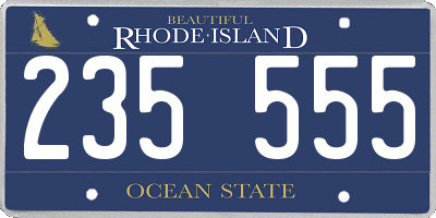RI license plate 235555