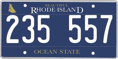RI license plate 235557