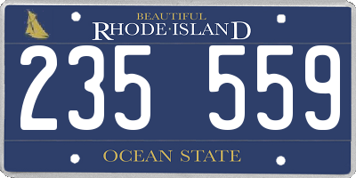 RI license plate 235559