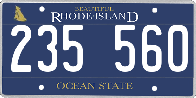 RI license plate 235560