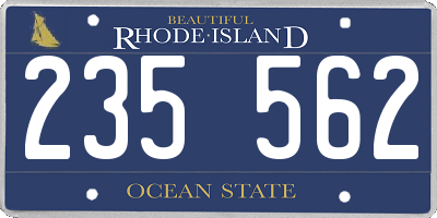 RI license plate 235562