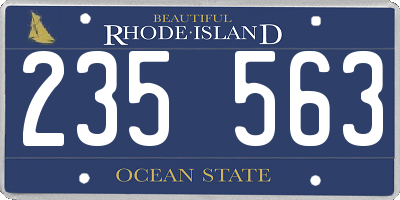 RI license plate 235563