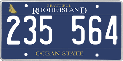 RI license plate 235564