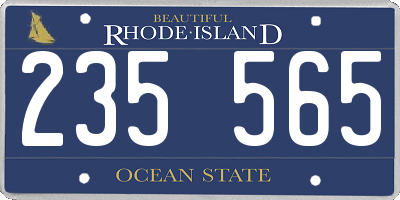 RI license plate 235565