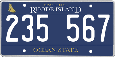 RI license plate 235567