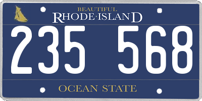 RI license plate 235568