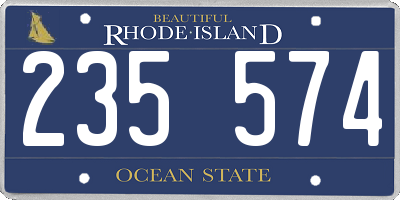 RI license plate 235574