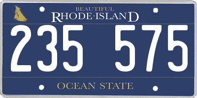 RI license plate 235575