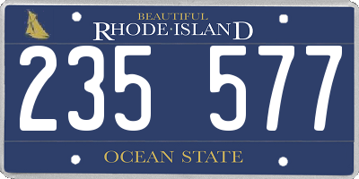 RI license plate 235577