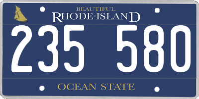RI license plate 235580