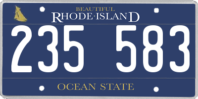 RI license plate 235583