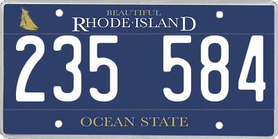 RI license plate 235584