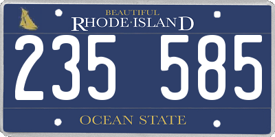 RI license plate 235585