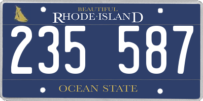 RI license plate 235587