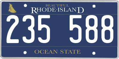 RI license plate 235588