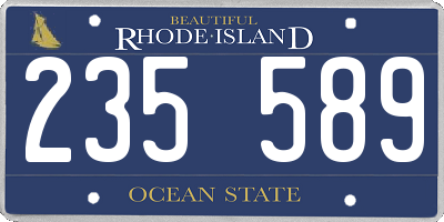 RI license plate 235589