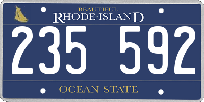 RI license plate 235592