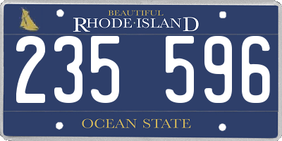 RI license plate 235596