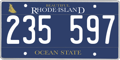 RI license plate 235597